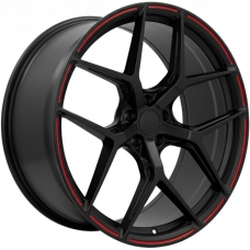 Штампованные колесные диски Brixton PF7 10x22 5x112 ET30 DIA66.6 Satin Black Red Lip